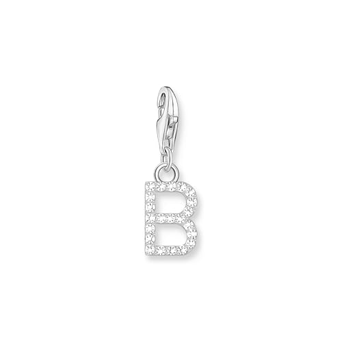 THOMAS SABO Charm-Anhänger Buchstabe B mit weißen Steinen Silber 925 Sterlingsilber 1942-051-14 von THOMAS SABO