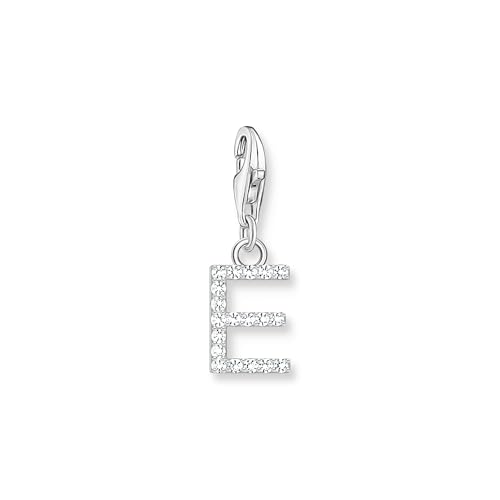 THOMAS SABO Charm-Anhänger Buchstabe E mit weißen Steinen Silber 925 Sterlingsilber 1945-051-14 von THOMAS SABO
