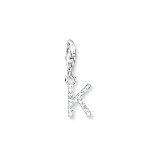 THOMAS SABO Charm-Anhänger Buchstabe K mit weißen Steinen Silber 925 Sterlingsilber 1950-051-14 von THOMAS SABO