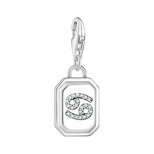 THOMAS SABO Charm-Anhänger Sternzeichen Krebs mit Steinen Silber 925 Sterlingsilber, Geschwärzt 2146-643-21 von THOMAS SABO
