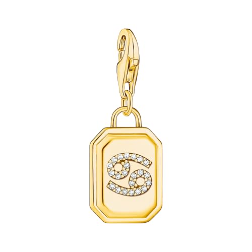 THOMAS SABO Charm-Anhänger Sternzeichen Krebs mit Steinen vergoldet 925 Sterlingsilber, 750 Gelbgold Vergoldung 2158-414-39 von THOMAS SABO