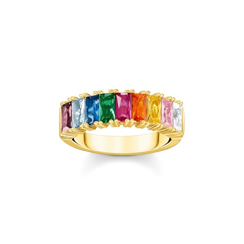 THOMAS SABO Ring bunte Steine gold 925 Sterlingsilber, 750 Gelbgold Vergoldung TR2404-996-7 von THOMAS SABO