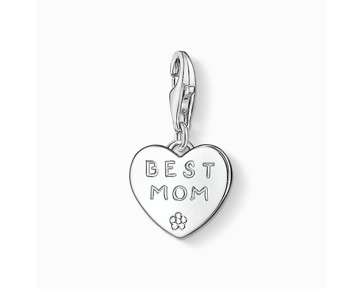 THOMAS SABO Anhänger Set Charm Anhänger Herz "Best Mom" - 925 Sterlingsilber von THOMAS SABO