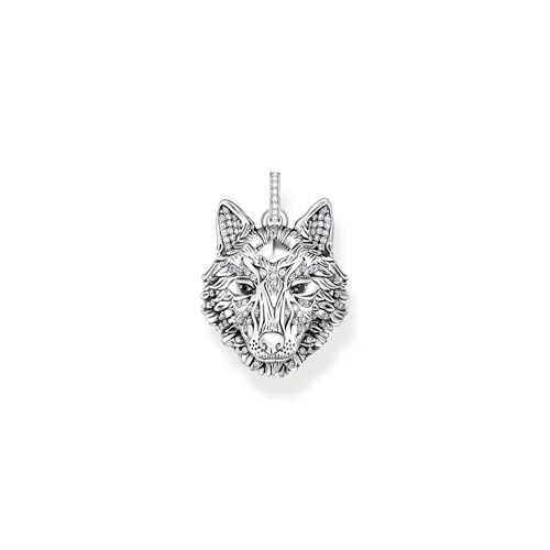 THOMAS SABO Anhänger Wolf Gesicht mit Steinen Silber geschwärzt PE965-691-21 von THOMAS SABO