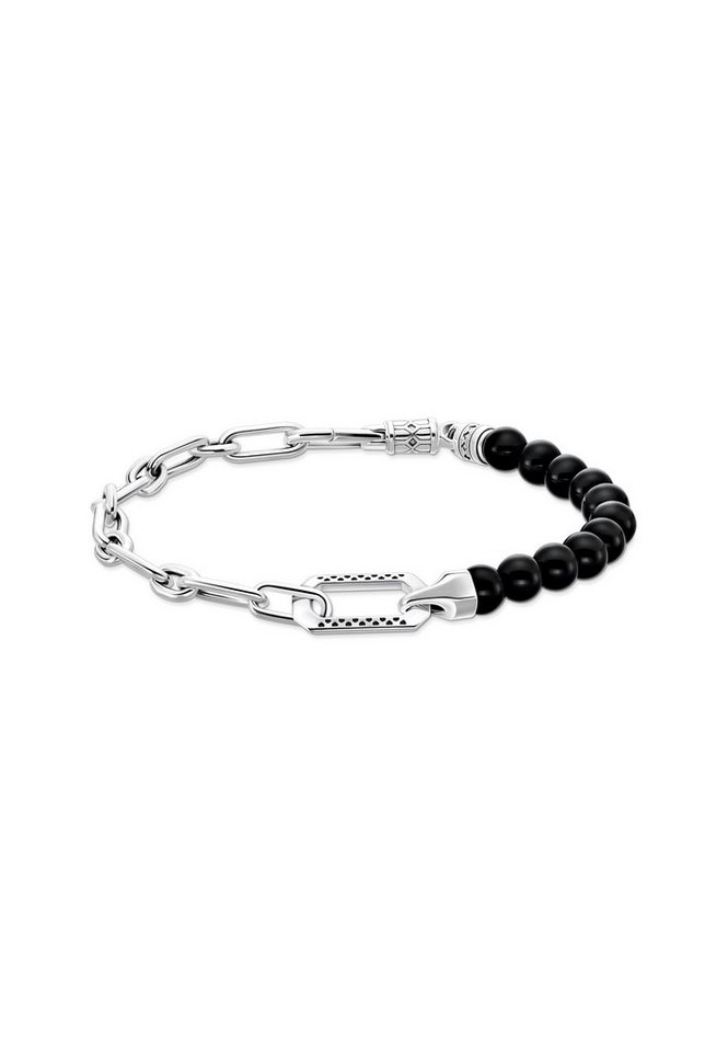 THOMAS SABO Armband Armband Schwarzer Onyx Silberkette (Set) von THOMAS SABO