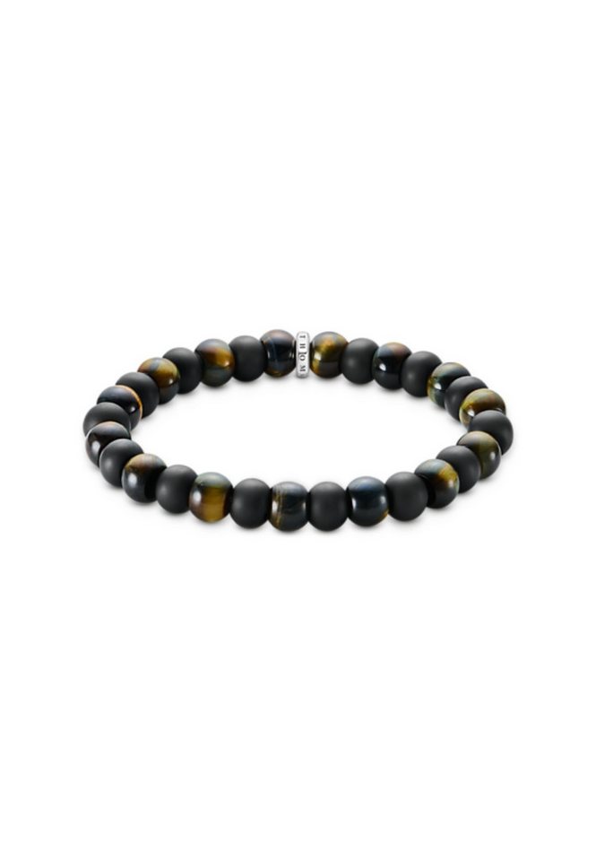THOMAS SABO Armband Armband mit Obsidian- und Tigerauge-Perlen (9 mm) (Set) von THOMAS SABO