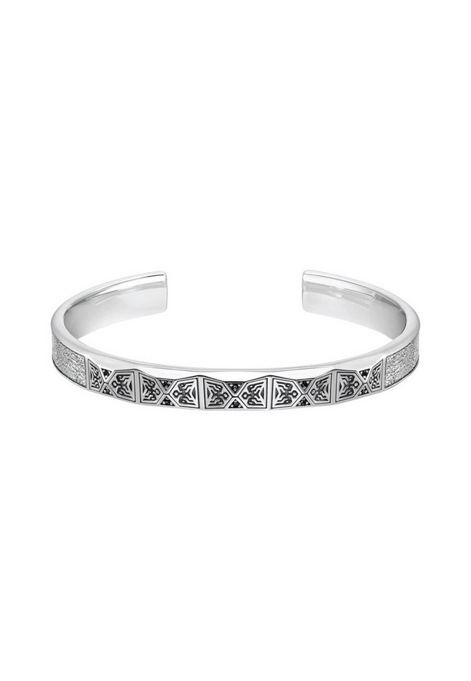 THOMAS SABO Armband Armreif Facettiertes Design Mit Schwarzen Steinen Silber (Set) von THOMAS SABO