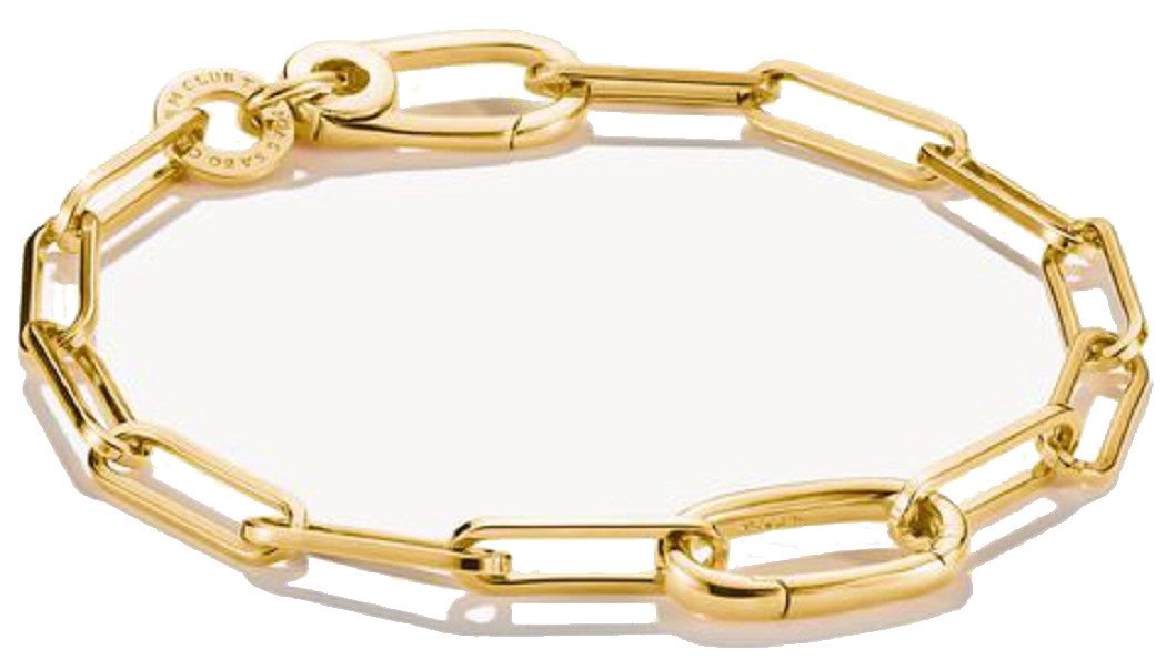 THOMAS SABO Armband Glieder-Charm-Armband mit Connect Link, aus Silber, vergoldet von THOMAS SABO