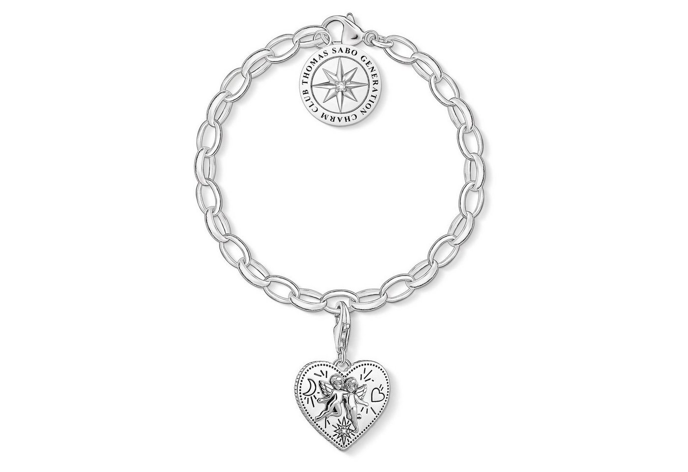 THOMAS SABO Armband Set SET0554-643-14 Set Charm-Armband Engelspaar Silber 17 cm von THOMAS SABO