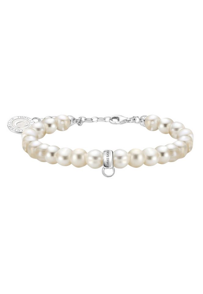 THOMAS SABO Armband Silbernes Charm-Armband mit Weißen Ovalförmigen Perlen (Set) von THOMAS SABO