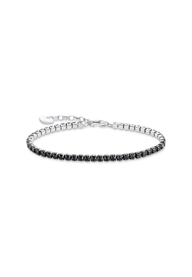 THOMAS SABO Armband Silbernes Tennisarmband mit Schwarzem Zirkonia (Set) von THOMAS SABO