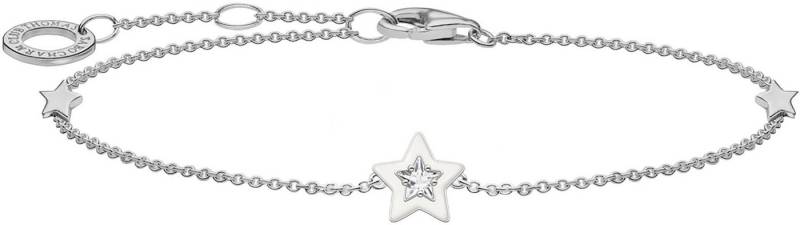 THOMAS SABO Armband Stern mit weißen Steinen und weißer Kaltemaille, mit Zirkonia (synth) und Emaille von THOMAS SABO