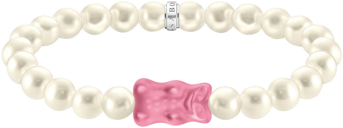 THOMAS SABO Armband THOMAS SABO x HARIBO Schmuck: Perlenarmband mit Goldbär, mit Kristallglas - mit Süßwasserzuchtperle von THOMAS SABO