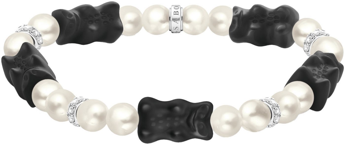 THOMAS SABO Armband THOMAS SABO x HARIBO Schmuck: Perlenarmband mit Goldbären, mit Kristallglas, Zirkonia (synth) - mit Süßwasserzuchtperle von THOMAS SABO