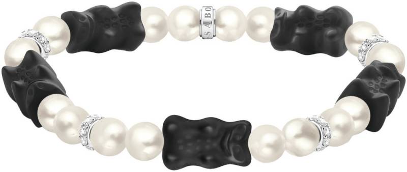THOMAS SABO Armband THOMAS SABO x HARIBO Schmuck: Perlenarmband mit Goldbären, mit Kristallglas, Zirkonia (synth) - mit Süßwasserzuchtperle von THOMAS SABO