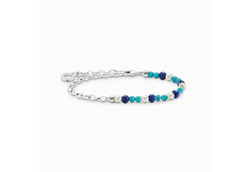 THOMAS SABO Armband Thomas Sabo A2100-056-7 Charm-Armband Perlen und Blaue Beads, 17 cm von THOMAS SABO