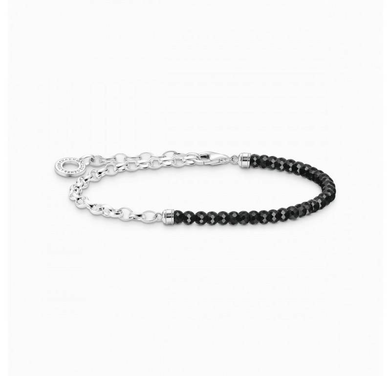 THOMAS SABO Armband Thomas Sabo A2100-130-11-L14 Charm Armband - Silber - schwarz - 14 cm von THOMAS SABO