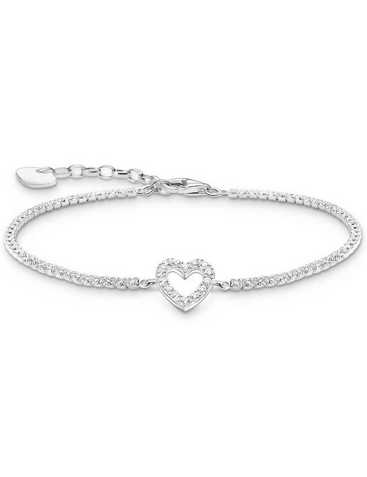 THOMAS SABO Armband Thomas Sabo A2177-051-14-L19V Silbernes Tennisarmband Herz mit weißen von THOMAS SABO