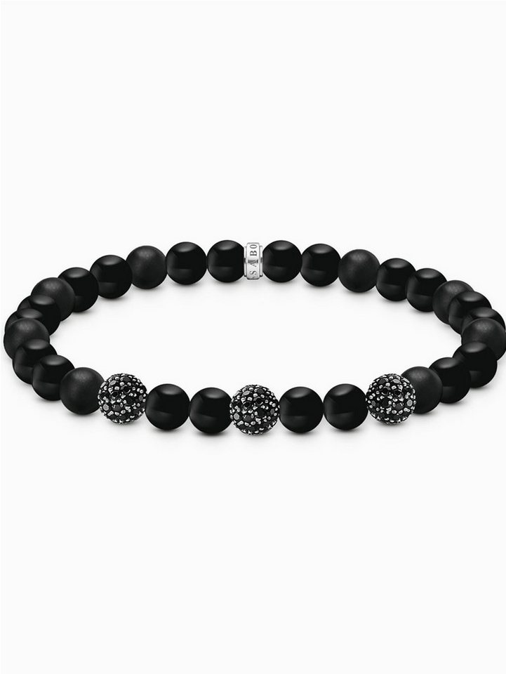 THOMAS SABO Armband Thomas Sabo A2195-705-11-L19 Unisex Armband Obsidian und Zirkonia schw von THOMAS SABO