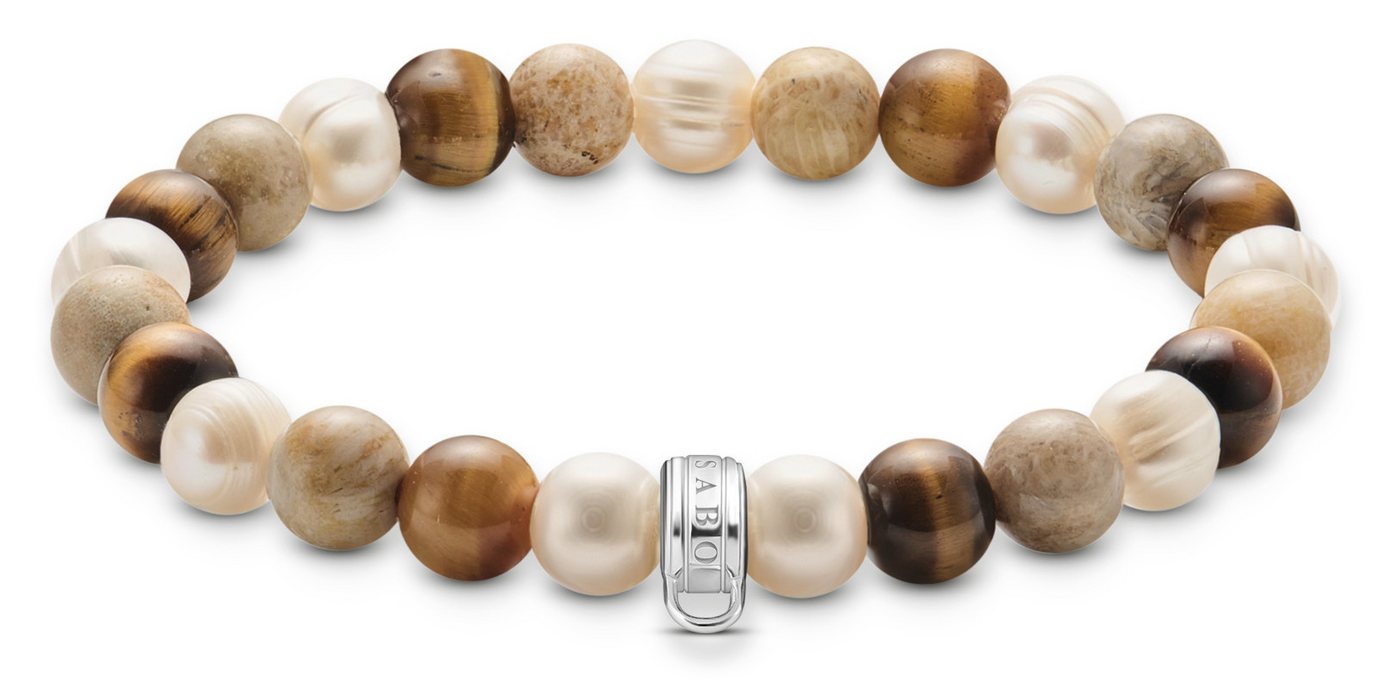 THOMAS SABO Armband Thomas Sabo Bead-Armband mit naturfarbenen Steinen Silber THOMAS SABO Armband Thomas Sabo Bead-Armband mit naturfarbenen Steinen Silber von THOMAS SABO