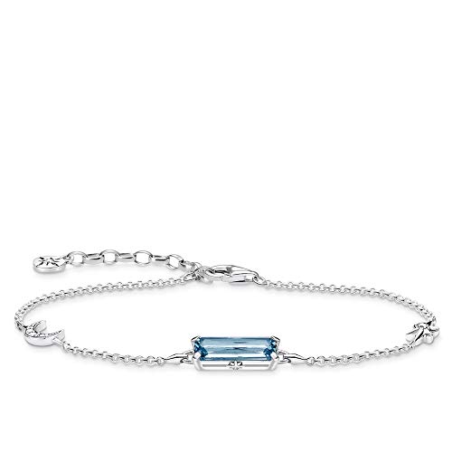 Thomas Sabo Armband blauer Stein mit Mond & Stern, 925 Sterlingsilber, 16-19 cm Länge, A1958-644-1-L19V von THOMAS SABO