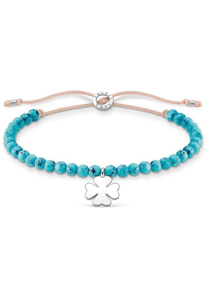 THOMAS SABO Armband türkise Perlen mit Kleeblatt, A1983-905-17-L20V, mit Türkis-Imitat THOMAS SABO Armband türkise Perlen mit Kleeblatt, A1983-905-17-L20V, mit Türkis-Imitat von THOMAS SABO