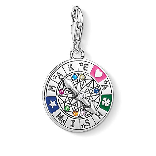 Thomas Sabo Damen Charm-Anhänger Schicksalsrad Make a Wish Charm Club 925 Sterling Silber 1818-340-7 von THOMAS SABO