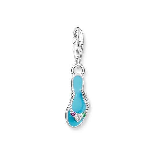 THOMAS SABO Charm-Anhänger Flip-Flop mit Steinen Silber recycletes 925 Sterlingsilber 2025-914-7 von THOMAS SABO
