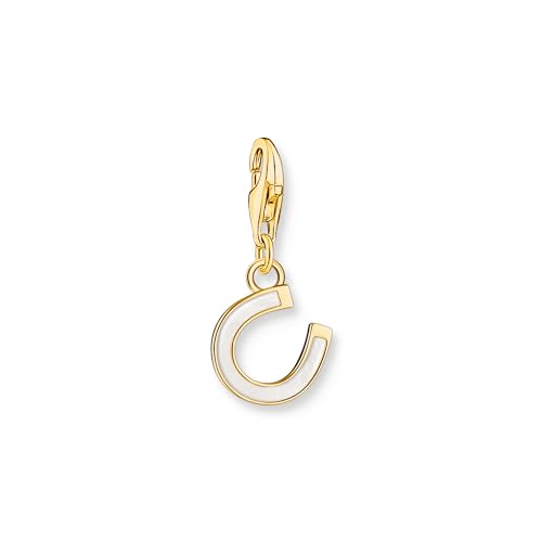 THOMAS SABO Damen Charm-Anhänger Hufeisen mit weißer Kaltemaille vergoldet 925 Sterlingsilber, 750 Gelbgold Vergoldung, Kaltemail 2018-427-14 THOMAS SABO Damen Charm-Anhänger Hufeisen mit weißer Kaltemaille vergoldet 925 Sterlingsilber, 750 Gelbgold Vergoldung, Kaltemail 2018-427-14 von THOMAS SABO