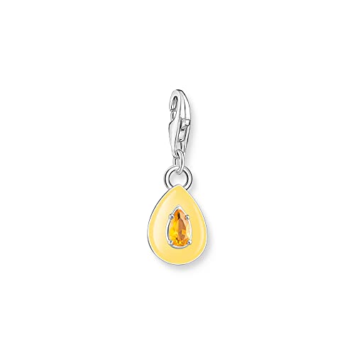 THOMAS SABO Charm-Anhänger oranger Tropfen aus hochwertigem 925er Sterlingsilber mit dreidimensional gestaltetem Tropfen, Maße: 23 x 10 mm, 1919-496-8 THOMAS SABO Charm-Anhänger oranger Tropfen aus hochwertigem 925er Sterlingsilber mit dreidimensional gestaltetem Tropfen, Maße: 23 x 10 mm, 1919-496-8 von THOMAS SABO