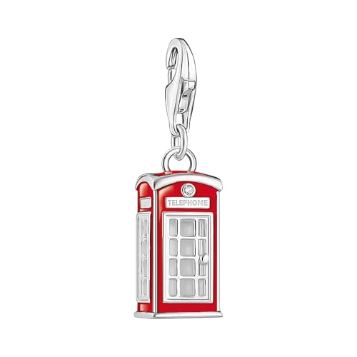 THOMAS SABO Charm-Anhänger rotes LONDON Telefonhäuschen Silber 925 Sterlingsilber, Kaltemail 2120-041-10 von THOMAS SABO