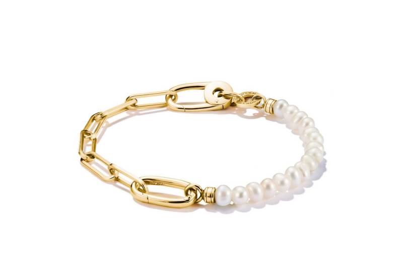 THOMAS SABO Charm-Armband Charm Club Connect: Perlen und Paperclip mit einem Connect Link, mit Süßwasserzuchtperle von THOMAS SABO