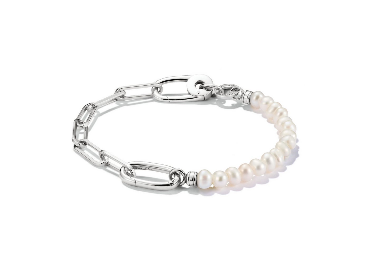 THOMAS SABO Charm-Armband Charm Club Connect: Perlen und Paperclip mit einem Connect Link, mit Süßwasserzuchtperle THOMAS SABO Charm-Armband Charm Club Connect: Perlen und Paperclip mit einem Connect Link, mit Süßwasserzuchtperle von THOMAS SABO