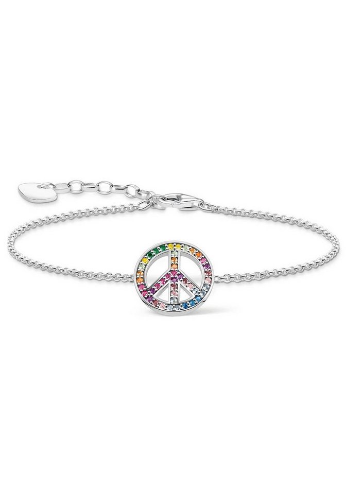 THOMAS SABO Charm-Armband Peace-Zeichen A2071-318-7-L19V von THOMAS SABO