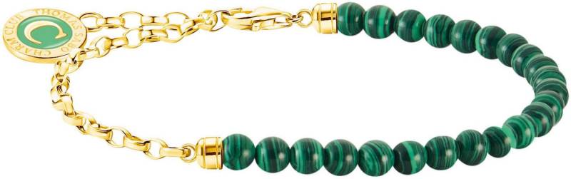 THOMAS SABO Charm-Armband imit. Malachit oder imit.Korelle, A2130-007-10-L19v, A2130-140-6-L19V, mit imit. Koralle oder imit. Malachit von THOMAS SABO