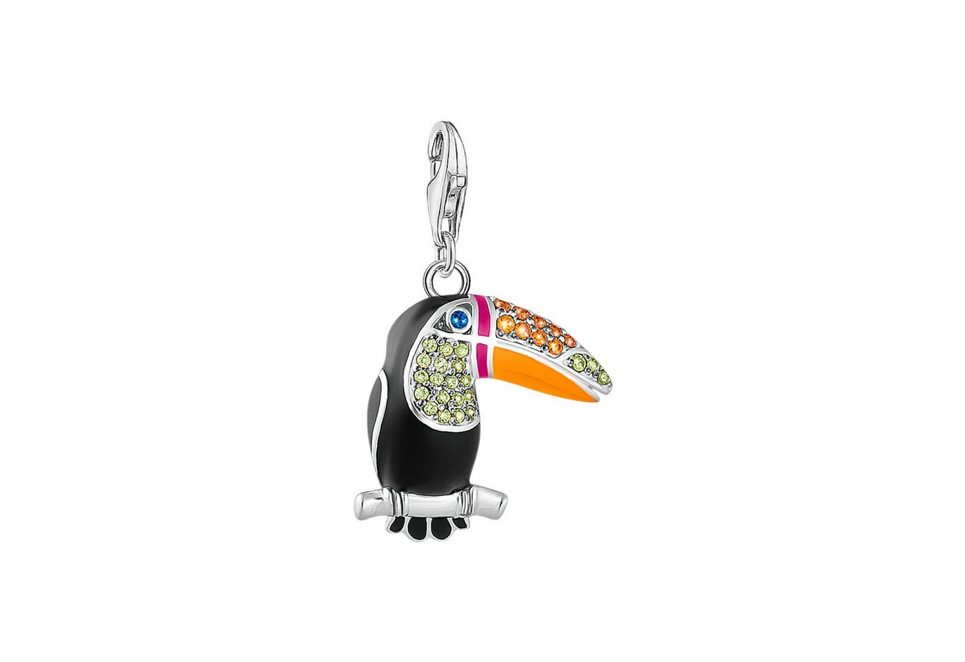 THOMAS SABO Charm-Einhänger Charm-Anhänger Damen Bunter Tukan Silber 1727-691-7 von THOMAS SABO