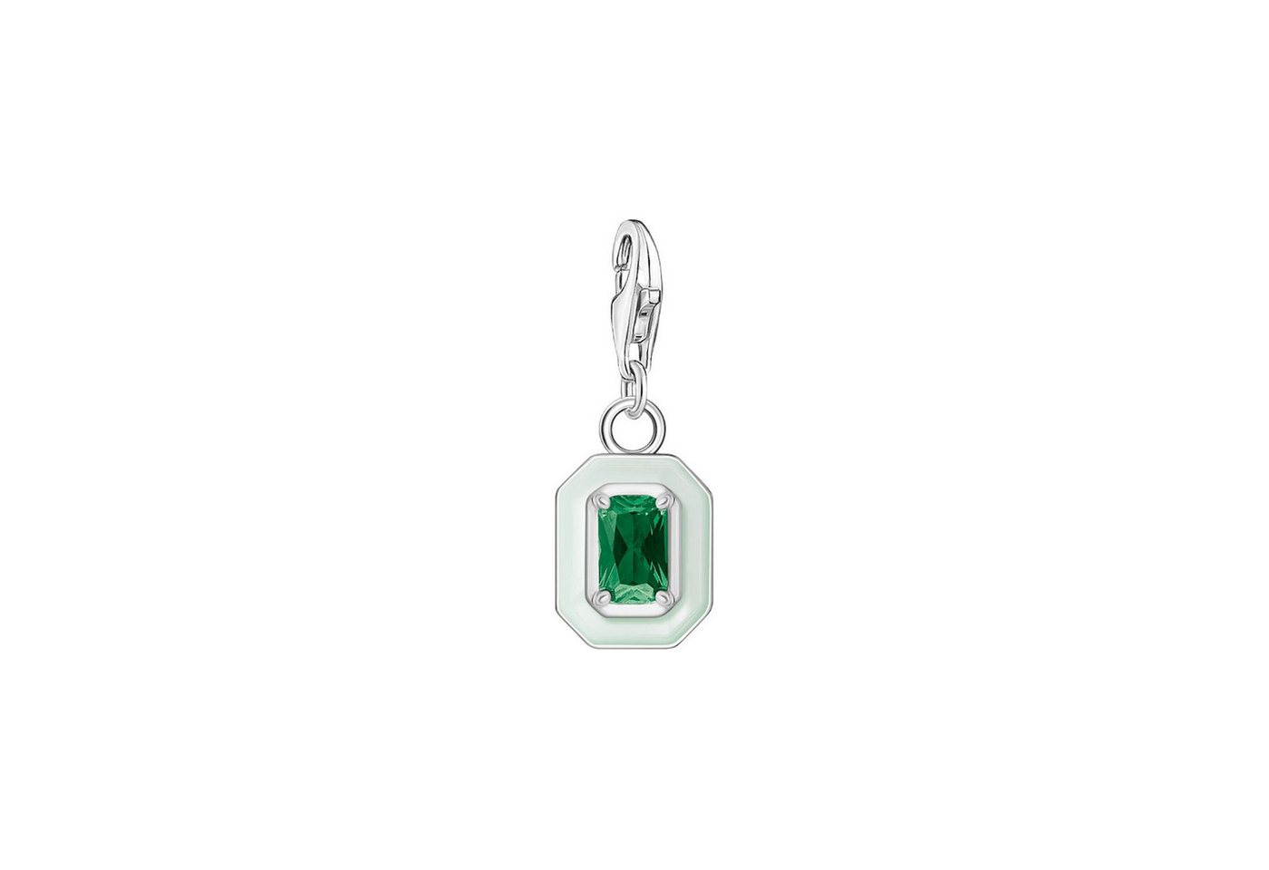 THOMAS SABO Charm-Einhänger Charm-Anhänger Damen Grüner Stein Silber 1917-496-6 von THOMAS SABO