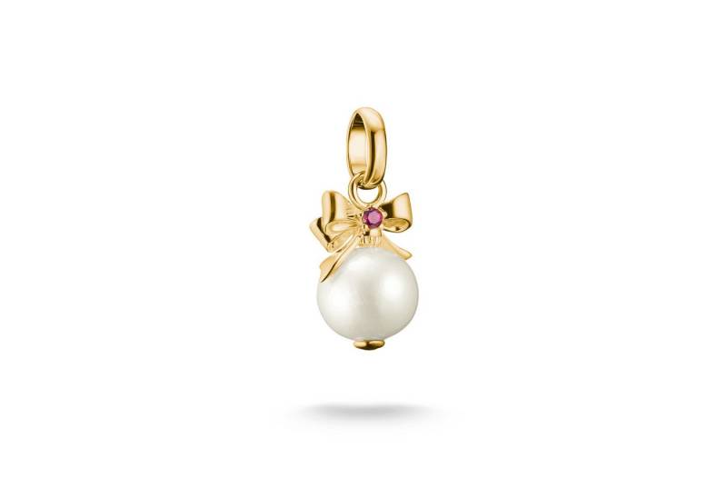 THOMAS SABO Charm-Einhänger Charm Perle mit Schleife - Connect, mit Zirkonia (synth) oder Rubin (synth) - mit Süßwasserzuchtperle von THOMAS SABO