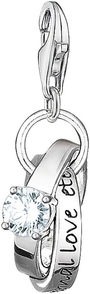 THOMAS SABO Charm-Einhänger Eheringe, mit Zirkonia (synth) von THOMAS SABO