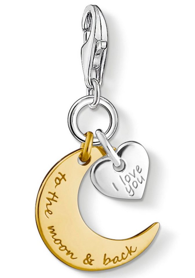 THOMAS SABO Charm-Einhänger Mond & Herz I LOVE YOU TO THE MOON & BACK, 1443-413-39 von THOMAS SABO