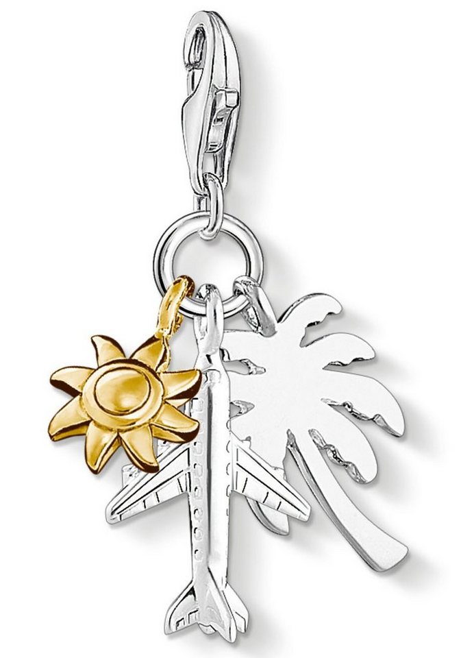 THOMAS SABO Charm-Einhänger Palme, Sonne, Flugzeug, 1430-413-21 von THOMAS SABO