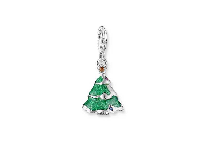 THOMAS SABO Charm-Einhänger Weihnachtsbaum, mit Zirkonia (synth), Rubin (synth), Glas-Keramik Stein von THOMAS SABO