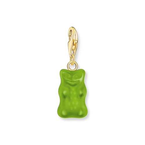 THOMAS SABO Charm-Goldbären-Anhänger in Grün vergoldet von THOMAS SABO