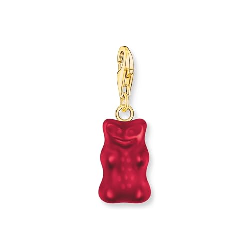 THOMAS SABO Charm-Goldbären-Anhänger in Rot vergoldet von THOMAS SABO