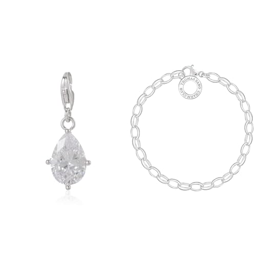 THOMAS SABO -Clasp Charms 925_Sterling_Silber 1848-051-14 & Damen Charm-Armband Classic Charm Club 925 Sterling Silber X0031-001-12 von THOMAS SABO