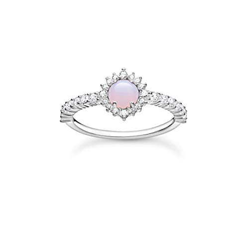 THOMAS SABO Damen Ring opalfarbener Stein rosa schimmernd 925 Sterlingsilber TR2344-166-7 von THOMAS SABO