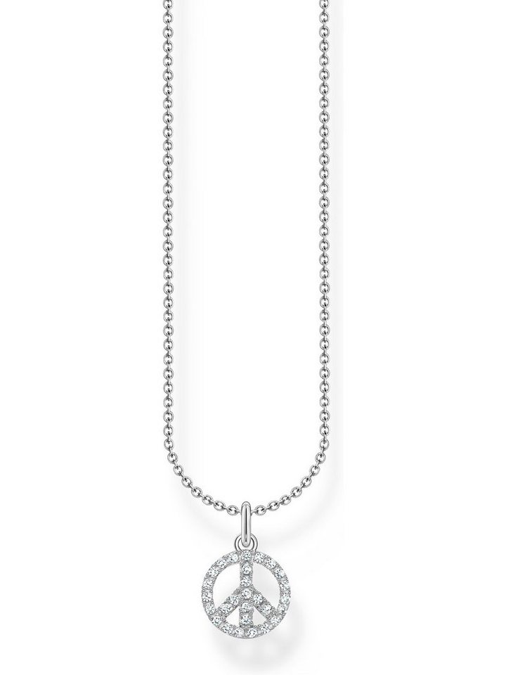 THOMAS SABO Silberkette Thomas Sabo Damen-Kette 925er Silber Farbstein, Charming von THOMAS SABO
