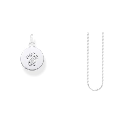 THOMAS SABO Damen-Anhänger-Katzenpfote 925 Sterlingsilber PE882-643-14 & Charm-Kette Erbskette Charm Club 925 Sterling Silber Unisex X0001-001-12-L42v von THOMAS SABO