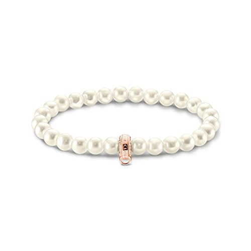 THOMAS SABO Damen Charm-Perlenarmband roségold 925 Sterlingsilber, 750 Roségold Vergoldung X0284-428-14 von THOMAS SABO