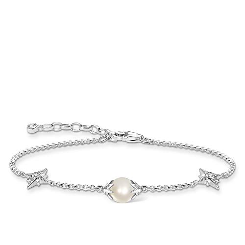 Thomas Sabo Damen Armband Perle mit Sternen Silber 925 Sterlingsilber A1978-167-14 von THOMAS SABO